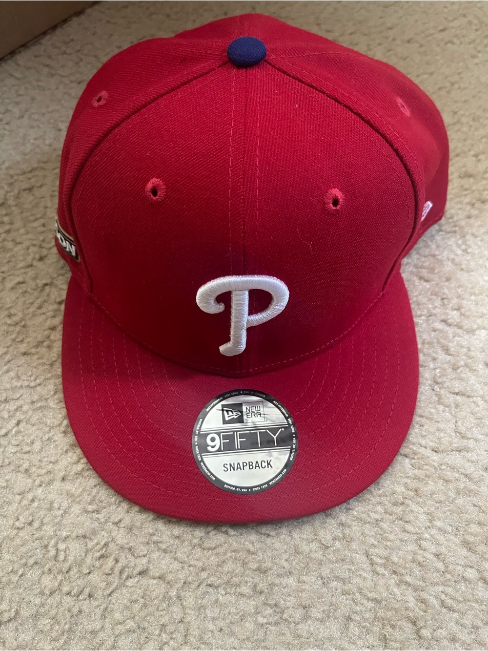 New Era Phillies Red Postseason 2024 MLB Patch Snapback Hat